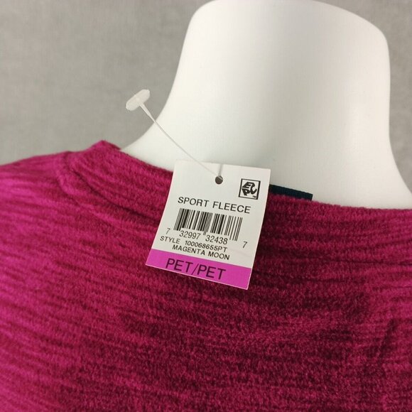 NWT KAREN SCOTT Sports Fleece Hiking Sweatshirt Double Petite Fuchsia Pullover - Picture 9 of 11
